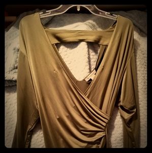 Olive Green v neck top